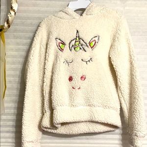 Girls size 10/12 soft unicorn hoodie